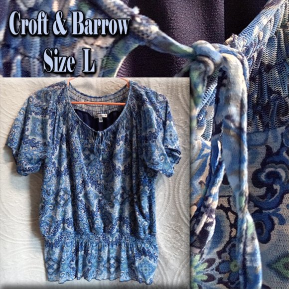 Croft & Barrow Ocean Colors Lightweight Lined Top Size L (T-205) - Picture 1 of 12